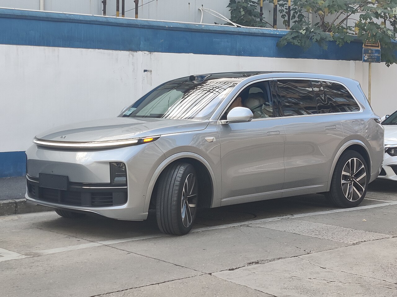 Silver Li Auto L9 large SUV parked on a street