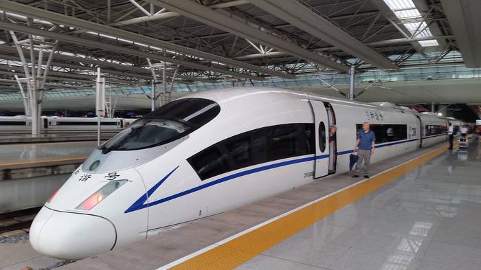 Modern Chinese high-speed rail station